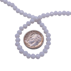 4mm Thunder Polish Glass Crystal Roundel Cut White Jade