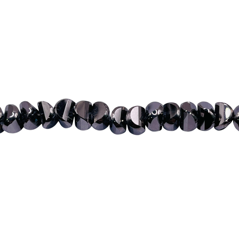 6mm Crescent Glass Crystal White Gold