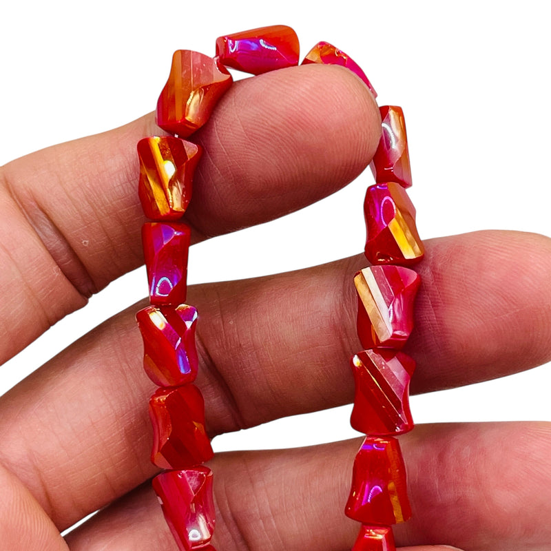 10x8mm Twisted Bow Tie Glass Crystal Ruby Jade AB