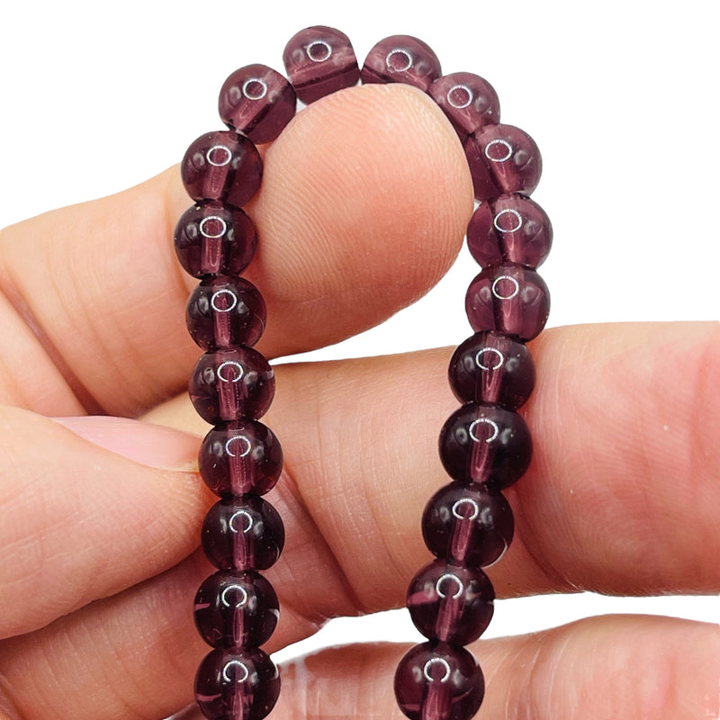 6mm Thunder Polish Round Amethyst