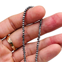 3mm Thunder Polish Glass Crystal Roundel Cut Silver