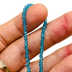 3mm Thunder Polish Glass Crystal Roundel Cut Med Aquamarine