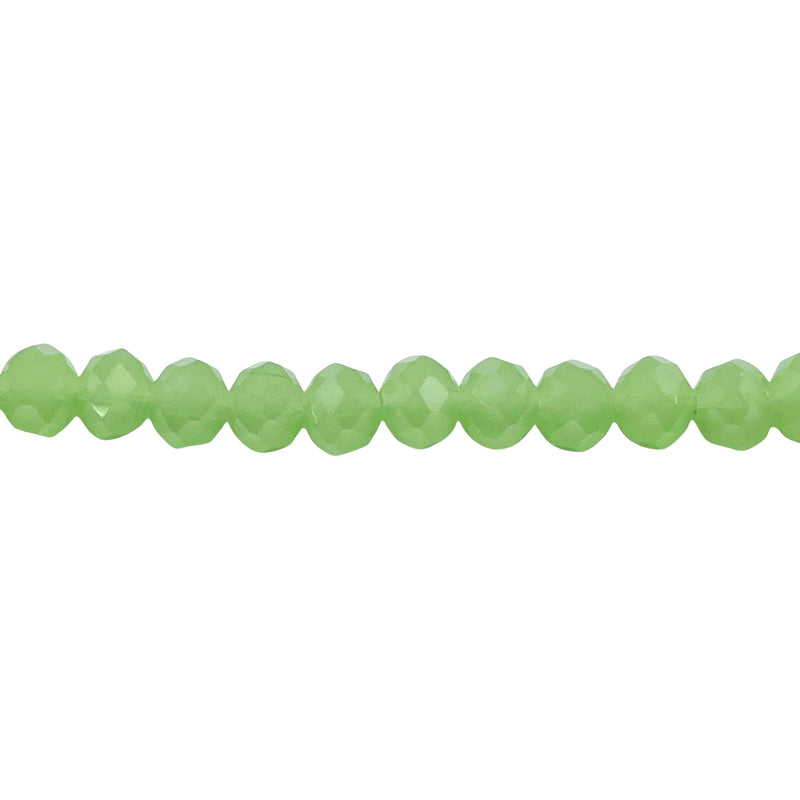 6mm Thunder Polish Glass Crystal Roundel Cut Green Jade