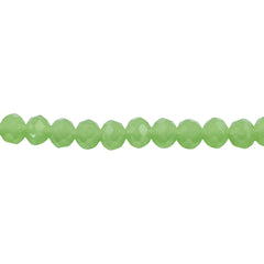 6mm Thunder Polish Glass Crystal Roundel Cut Green Jade