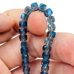 5mm Cube Glass Crystal Magic Blue