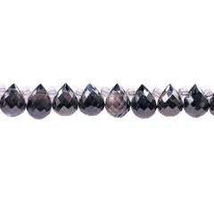 8x6mm Teardrop Glass Crystal Half Silver