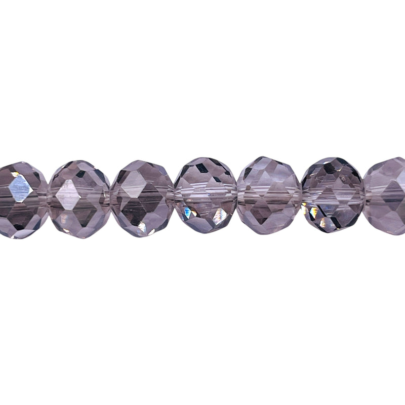 10mm Thunder Polish Glass Crystal Roundel Cut Silver Gray