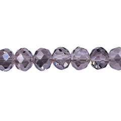 10mm Thunder Polish Glass Crystal Roundel Cut Silver Gray