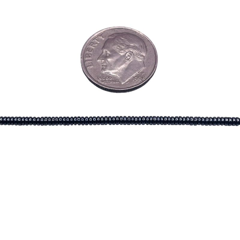 1mm Round Disc Hematite Gunmetal