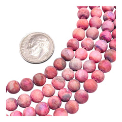 6mm Druzy Round Fushia