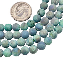6mm Druzy Round Magic Green