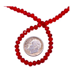 4mm Thunder Polish Glass Crystal Roundel Cut Red