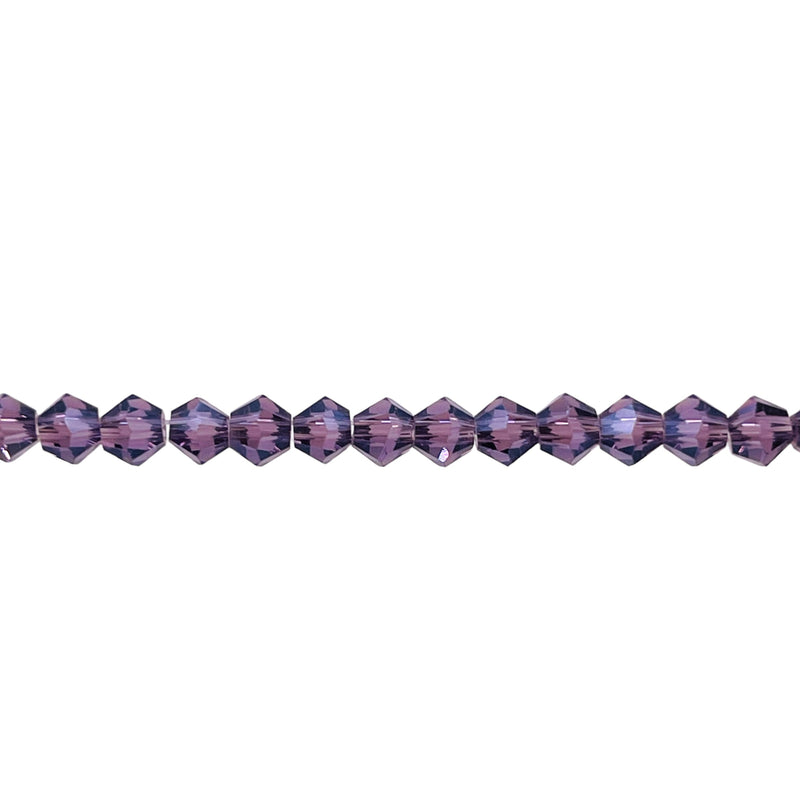 4mm Thunder Polish Glass Crystal Bicone Violet AB