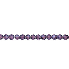 4mm Thunder Polish Glass Crystal Bicone Violet AB