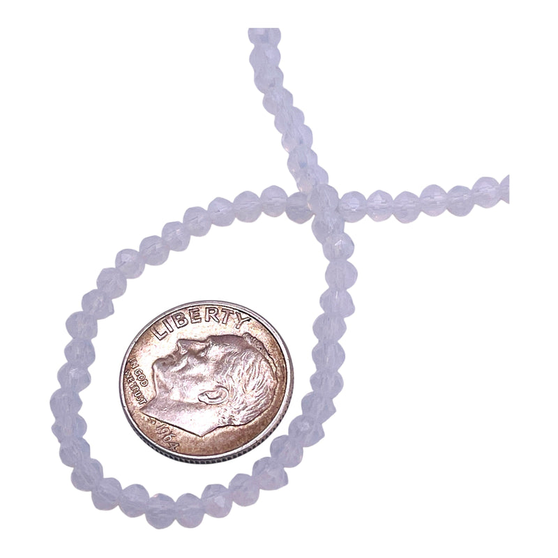 3mm Thunder Polish Glass Crystal Roundel Cut Opal