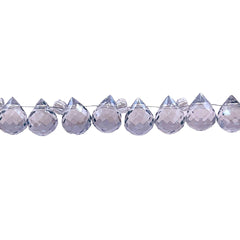 8x6mm Teardrop Glass Crystal Gray Blue