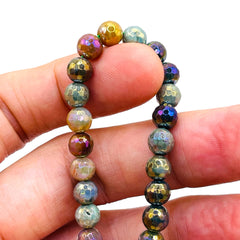 8mm Round Cut Indian Agate Shine