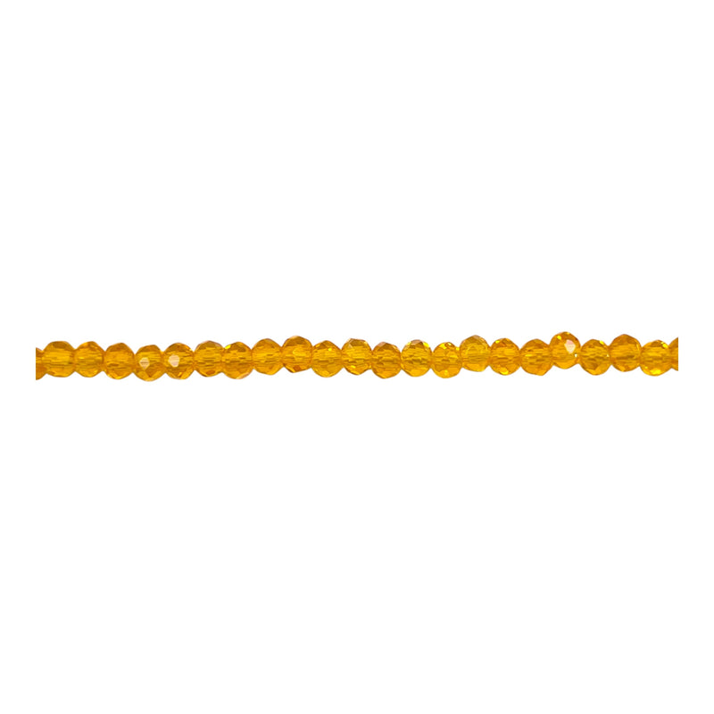 3mm Thunder Polish Glass Crystal Roundel Cut Yellow Gold AB