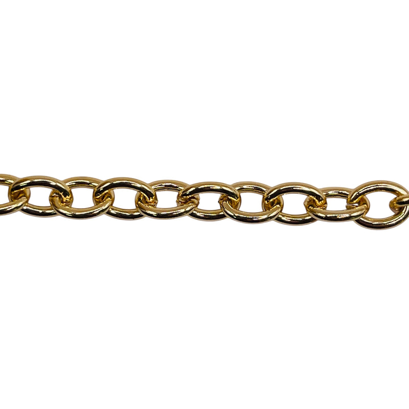 Losolo 8x6mm Stainless Steel Chain 18K Gold Plated