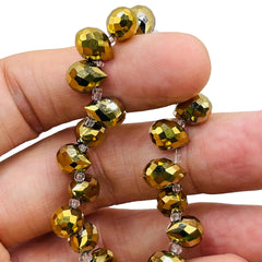 10x8mm Teardrop Glass Crystal Gold