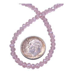 3mm Thunder Polish Glass Crystal Roundel Cut Rosaline AB
