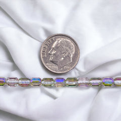 5X4mm Cylinder Glass Crystal Magic Purple