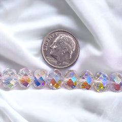 10mm Roundel Cut Glass Crystal Super AB