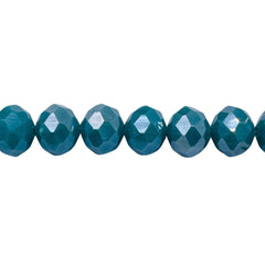 10mm Thunder Polish Glass Crystal Roundel Cut Turquoise Jade AB