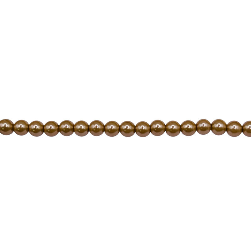 3mm Round Thunder Polish Glass Pearl Dark Gold