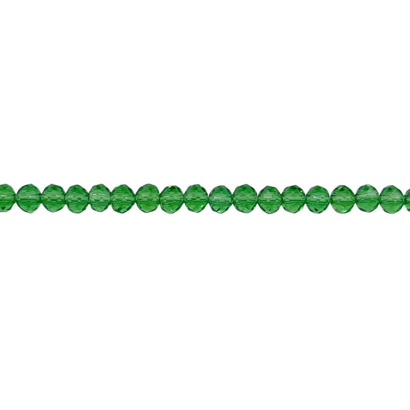 3mm Thunder Polish Glass Crystal Roundel Cut Peridot
