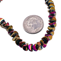 6mm Crescent Glass Crystal Purple Gold