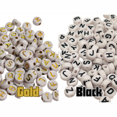 7mm Round Letter Acrylic Beads