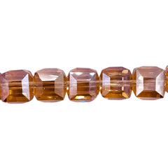 10mm Cube Glass Crystal Gold Champagne