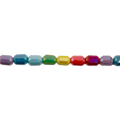 6x4mm Cylinder Glass Crystal Rainbow