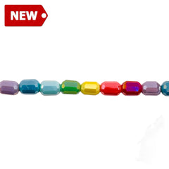 6x4mm Cylinder Glass Crystal Rainbow