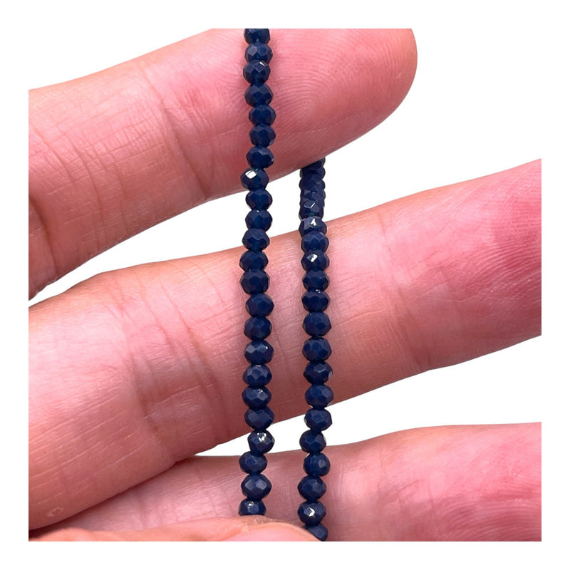 3mm Thunder Polish Glass Crystal Roundel Cut Denim