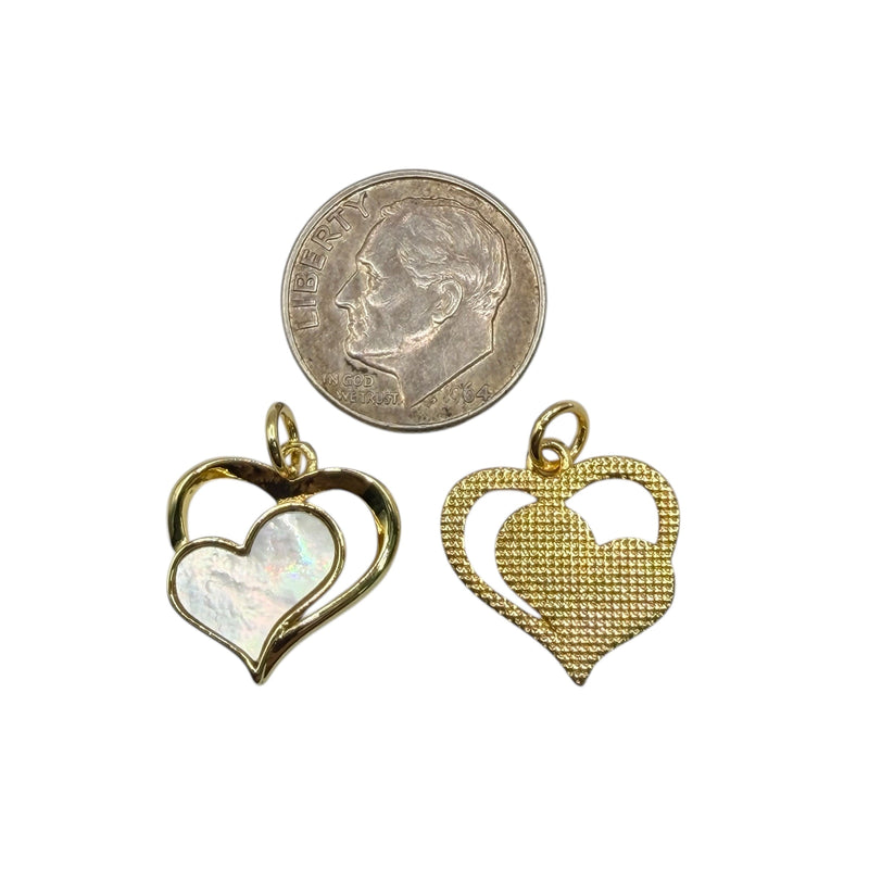 15x15mm Heart Shell Charm 18K Gold | Beadorea