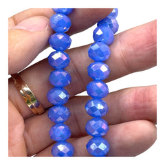 10mm Thunder Polish Glass Crystal Roundel Cut Sapphire Jade AB