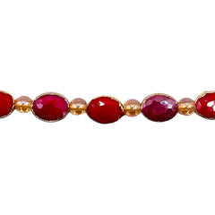 12x9mm Oval Gold Edge Ruby Jade