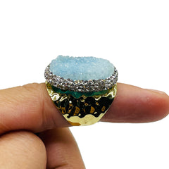 Ocean Druzy Handmade Ring