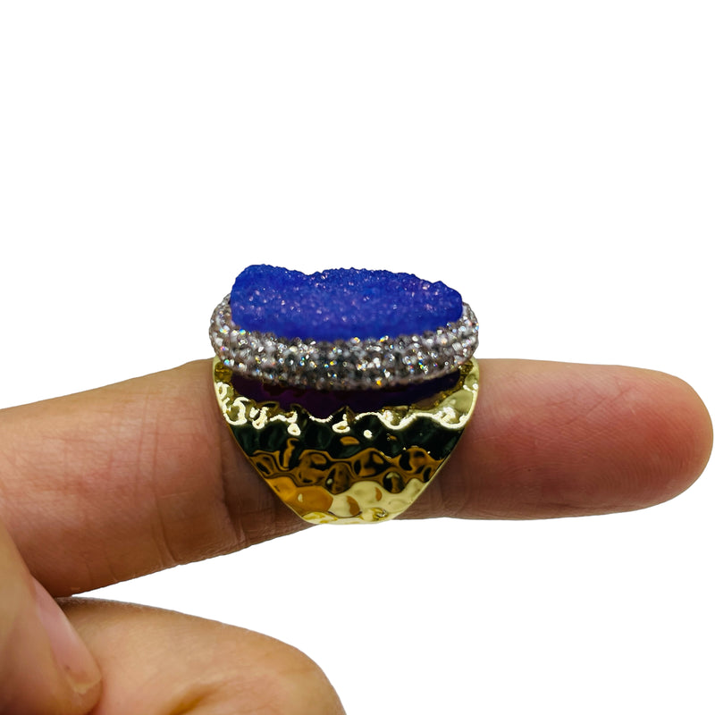 Purple Druzy Handmade Ring