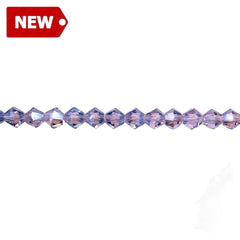 4mm Thunder Polish Glass Crystal Bicone Violet Shine