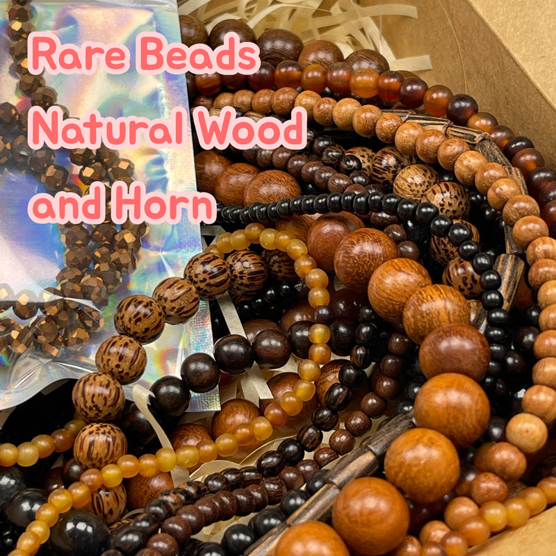 Natural Wood and Horn Beadorea Box