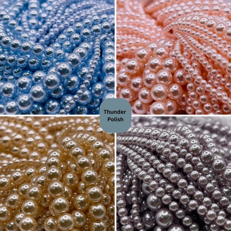 3mm Round Thunder Polish Glass Pearl Package Deal