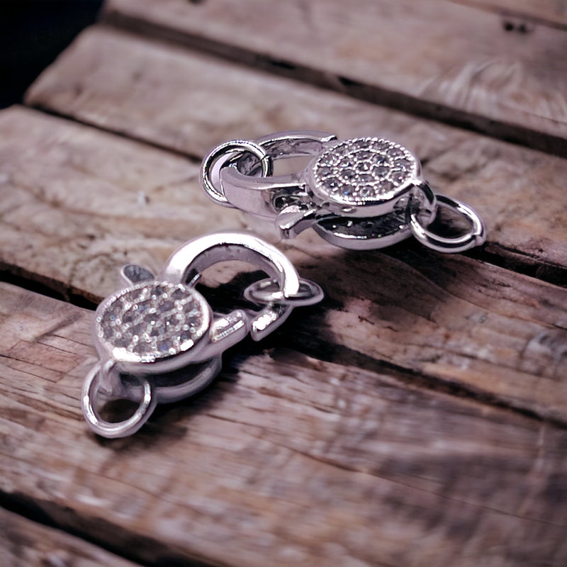 16mm Lobster Clasps Rhodium Plated