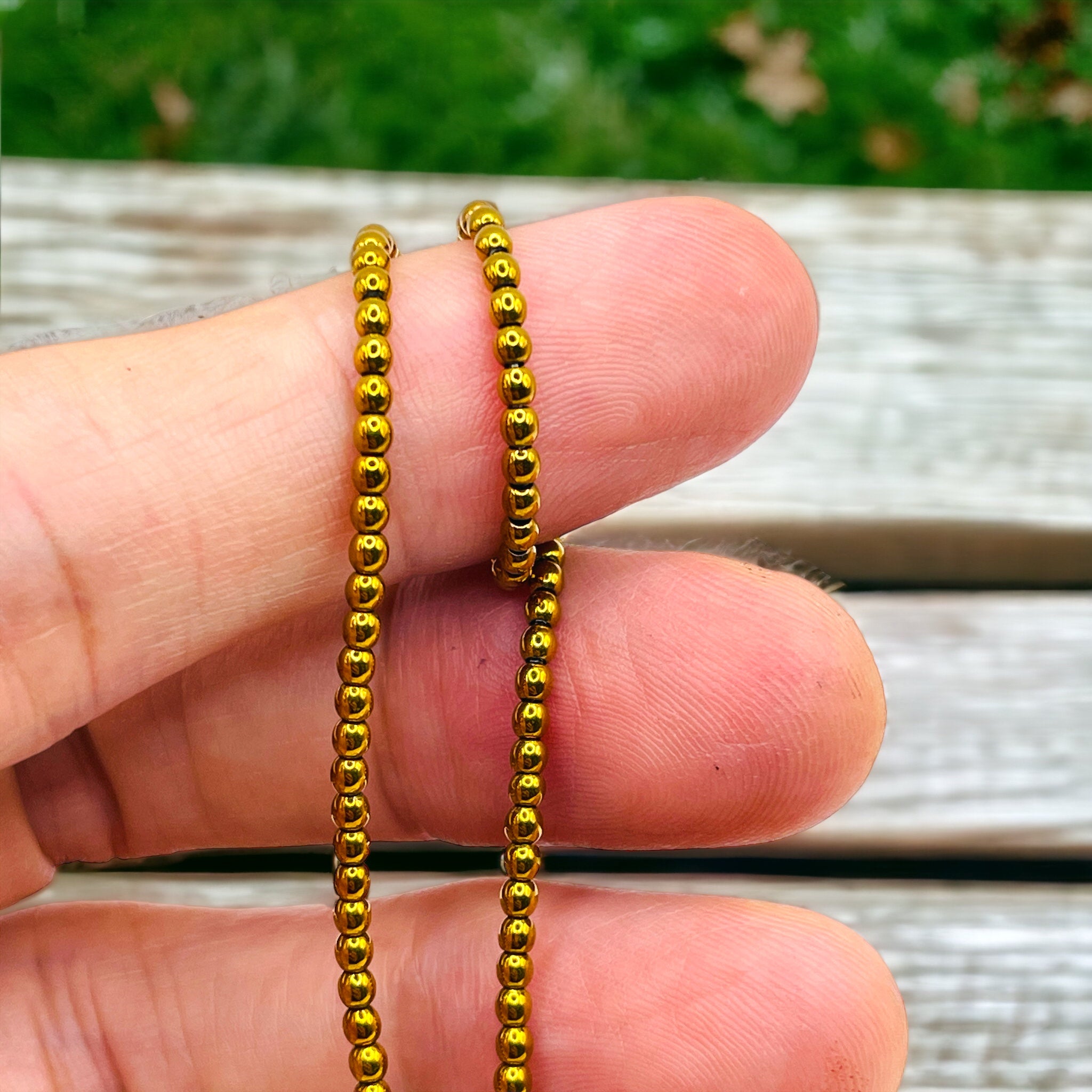 2mm Round Hematite Gold - Main Image