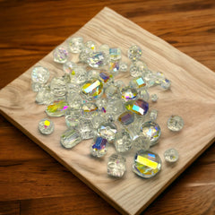 Crystal AB Glass Crystal Mix + Starter Jewelry Kit Bonus