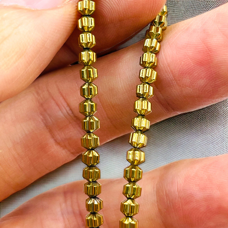 4mm Star Hematite Gold