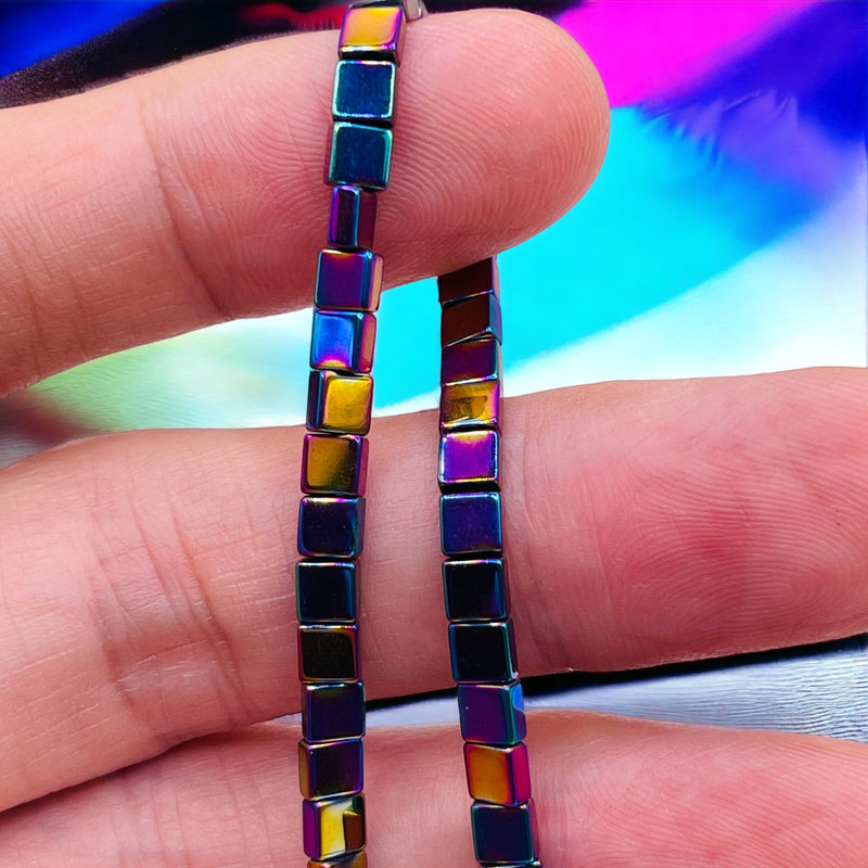 4x2mm Square Hematite Rainbow