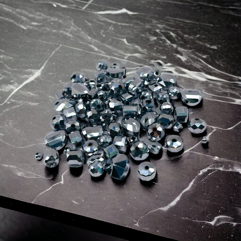 Rhodium Glass Crystal Mix